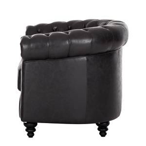 Chesterfield fauteuil Charly zwart kunstleer