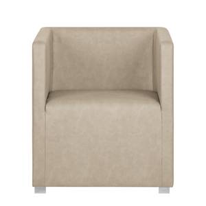 Fauteuil cocktail Carmen Cuir synthétique - Gris minéral