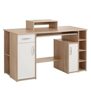 Bureau pour ordinateur Malio Imitation chêne de Sonoma / Blanc