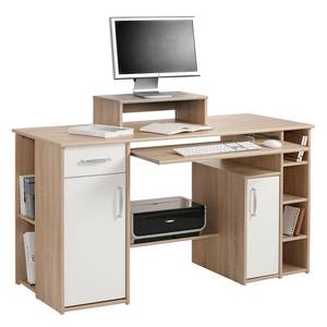 Bureau pour ordinateur Malio Imitation chêne de Sonoma / Blanc