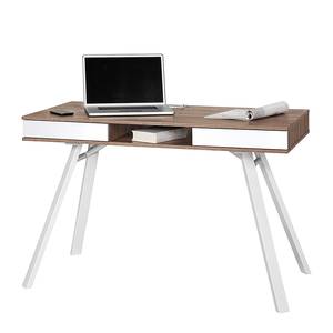 Bureau Tala truffelkleurig grof gezaagd eikenhouten look/wit