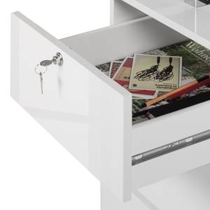 Bureau pour ordinateur Sima Blanc brillant / Chrome