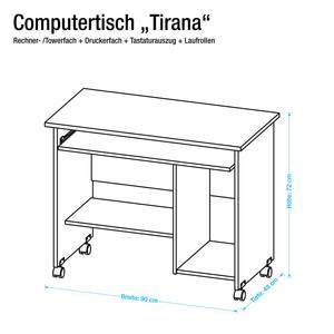 Table d'ordinateur Tirana Blanc