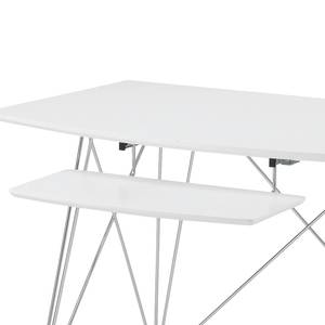 Bureau pour ordinateur Ucolo Blanc brillant / Chrome