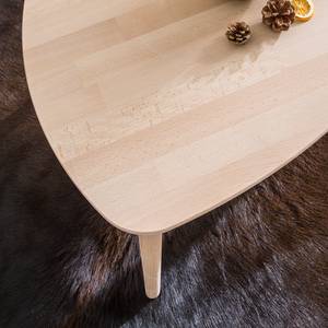 Houten salontafel FINSBY massief beukenhout - Wit geolied beukenhout - 70 x 50 cm