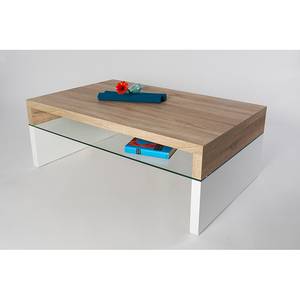 Table basse Annika Imitation chêne de Sonoma / Blanc brillant