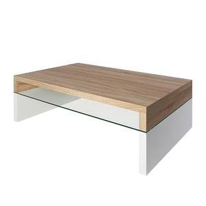 Table basse Annika Imitation chêne de Sonoma / Blanc brillant