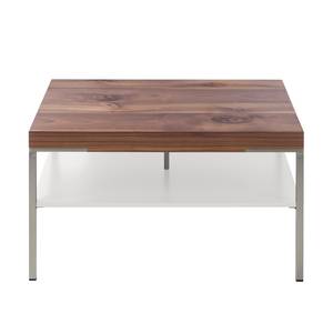 Salontafel Anzio Knoestig notenboomhout/Mat wit - 75x75cm