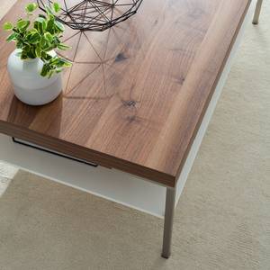 Table basse Anzio Noyer ramageux / Blanc mat - 110 x 65 cm