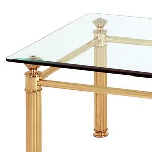 Tavolino da salotto Aube Acciaio/Vetro dorato con profilo ondulato e bordo smussato