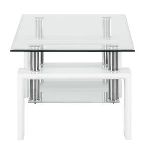 Table basse Baltimore Blanc - Plateau en verre