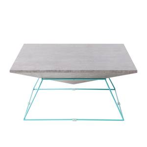 Table basse Chani Imitation béton / Turquoise