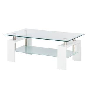 Salontafel Dokka glas hoogglans wit