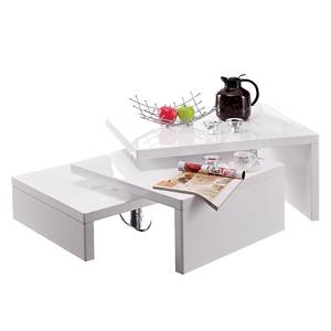 Table basse Elyrie (inclinable) Blanc brillant