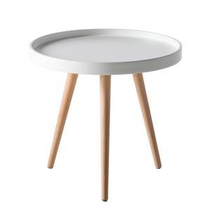 Tavolino da salotto Flicka II Parzialmente in legno massello di faggio - Bianco opaco