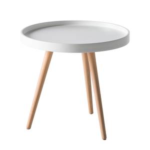 Tavolino da salotto Flicka II Parzialmente in legno massello di faggio - Bianco opaco