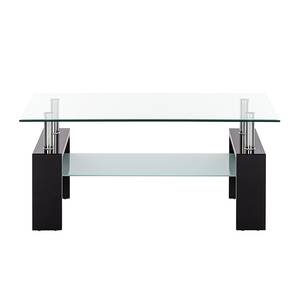 Salontafel Glassy transparant/zwart glas