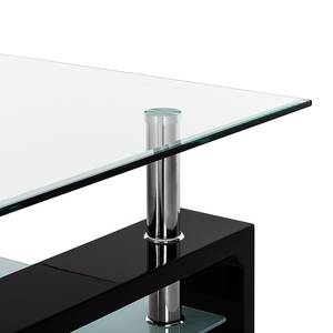 Table basse Glassy Verre clair / Noir