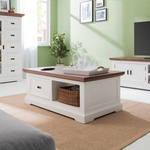 Table basse Gomera Acacia partiellement massif - Blanc / Marron