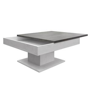 Table basse Mells Gris - Blanc - Bois manufacturé - 80 x 40 x 80 cm