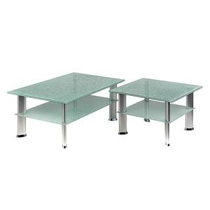 Salontafel Hinton I crashglas/melkglas/metaal