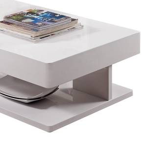 Table basse Irwin (avec rangement) Blanc brillant