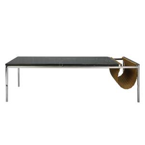 Table basse Jim Marbre / Acier inoxydable - Noir