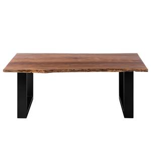 Table basse Kapra Acacia massif / Métal - Noir - 120 x 80 cm