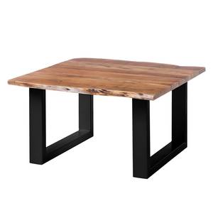 Table basse Kapra Acacia massif / Métal - Noir - 80 x 80 cm - Noir - 80 x 80 cm