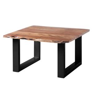 Table basse Kapra Acacia massif / Métal - Noir - 80 x 80 cm - Noir - 80 x 80 cm