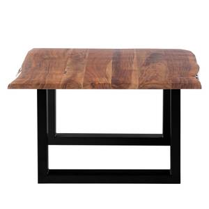 Table basse Kapra Acacia massif / Métal - Noir - 80 x 80 cm