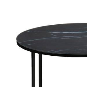 Tavolino Katori III Vetro/ Metallo - Effetto marmo nero / Nero