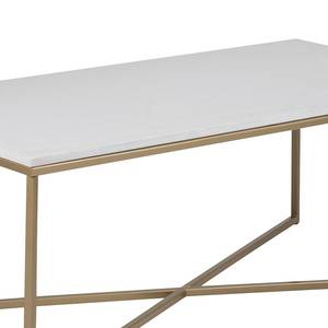 Salontafel Katori marmer/metaal - wit/messingkleurig