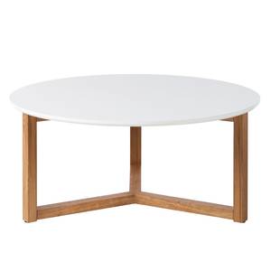 Tavolino da salotto Kumano Parzialmente in legno massello di quercia Bianco opaco