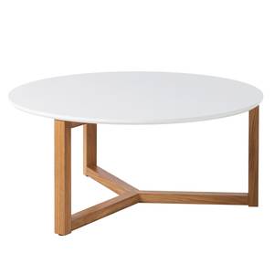 Table basse Kumano Chêne partiellement massif Blanc mat