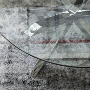 Couchtisch Lagarde Glas / Stahl - Silber - Durchmesser: 82 cm