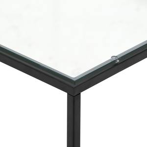 Table basse Lando I Verre / Acier inoxydable - Noir - 91,5 x 91,5 cm