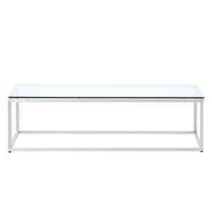 Table basse Lando I Verre / Acier inoxydable - Acier - 102,5 x 60 cm