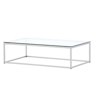 Table basse Lando I Verre / Acier inoxydable - Acier - 102,5 x 60 cm