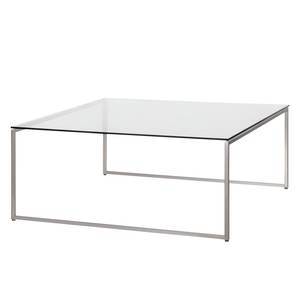 Salontafel Lando I glas/roestvrij staal - Staal - 91,5 x 91,5 cm