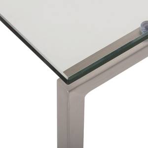 Salontafel Lando I glas/roestvrij staal - Staal - 91,5 x 91,5 cm