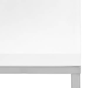 Couchtisch Lando II Hochglanz Weiß / Edelstahl - 102,5 x 60 cm