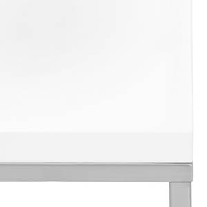 Couchtisch Lando II Hochglanz Weiß / Edelstahl - 91,5 x 91,5 cm