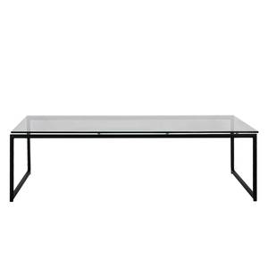 Table basse Lando II Verre / Acier inoxydable - Noir - 102,5 x 60 cm