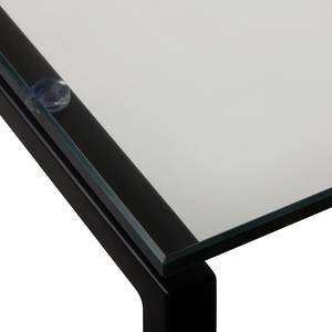 Table basse Lando II Verre / Acier inoxydable - Noir - 91,5 x 91,5 cm