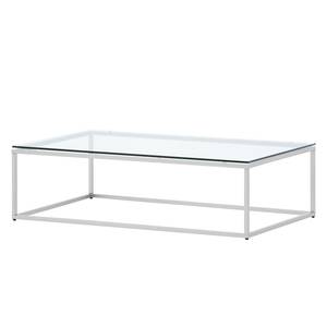 Salontafel Lando II glas/roestvrij staal - Staal - 102,5 x 60 cm