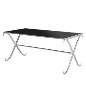 Tavolino da salotto Lavar Ferro/Vetro - Argento / Nero