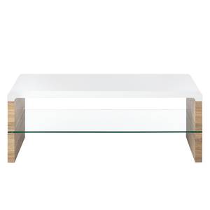 Table basse Leroy Blanc brillant / Imitation chêne