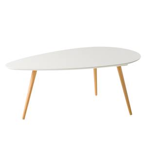 Tavolino da salotto Lilja (set 2) Parzialmente in legno massello di faggio - Bianco opaco