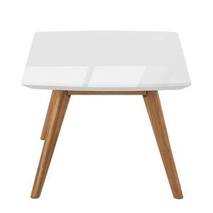 Table basse Lindström Partiellement en chêne massif / Blanc brillant